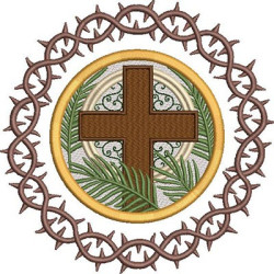 CRUZ DE RAMOS CON CORONA DE ESPINAS