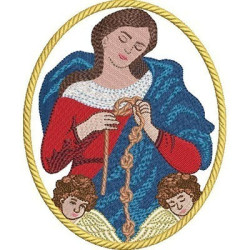 Diseño Para Bordado Medalla Nuestra Señora Desatadora De Nudos