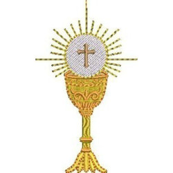 CHALICE WITH CONSECRATED HOST 8 CM