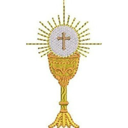 Embroidery Design Chalice With Consecrated Host 8 Cm