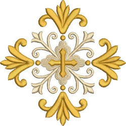 Diseño Para Bordado Cruz Decorada 278