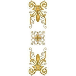 Embroidery Design Barred With Golden Cross 35 Cm 2