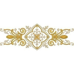 Embroidery Design Barred With Golden Cross 35 Cm 3