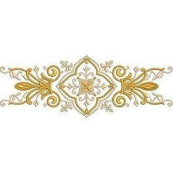 Embroidery Design Barred With Golden Cross 35 Cm 3