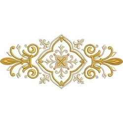 Embroidery Design Barred With Golden Cross 30 Cm
