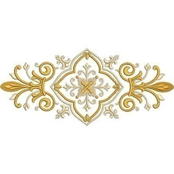 Embroidery Design Barred With Golden Cross 30 Cm