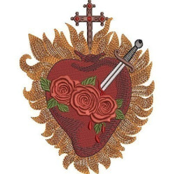 Diseño Para Bordado Inmaculado Corazón De María 18 Cm