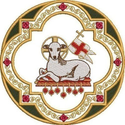 Embroidery Design Lamb Of God In Frame 12.5 Cm