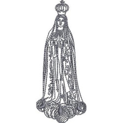 Diseño Para Bordado Nuestra Señora De Fátima Contorneada 12 Cm