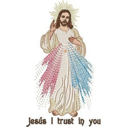 Embroidery Design Jesus Of Divine Mercy With Quote