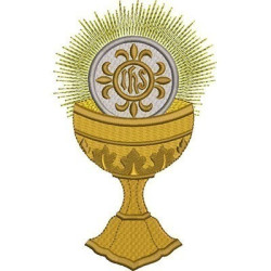 CHALICE WITH CONSECRATED HOST 18 CM