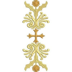 Embroidery Design Vertical Arabesque With Cross