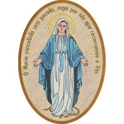 Embroidery Design Our Lady Of Graces Medal 28 Cm