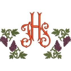 Embroidery Design Jhs Decorated With Grapes