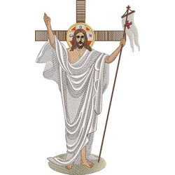 Diseño Para Bordado Jesús Resucitado 25x15 Cm