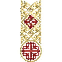 Embroidery Design Vertical Decorated With Cross 27 Cm