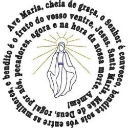 Diseño Para Bordado Oración Ave María Caracol