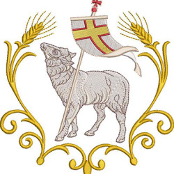 Embroidery Design Lamb Of God In Frame 18 Cm