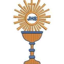 Diseño Para Bordado Caliz Con Ostia Consagrada 10 Cm