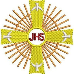 Embroidery Design Cross Jhs With Doves
