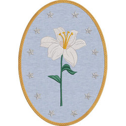Diseño Para Bordado Medalla Lirio Nuestra Señora Del Corazón Roto 2