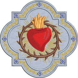 Embroidery Design Immaculate Heart Of Fatima Frame 15 Cm
