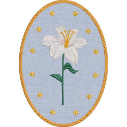 Diseño Para Bordado Medalla Lirio Nuestra Señora Del Corazón Roto 3