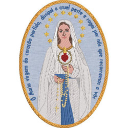 Diseño Para Bordado Medalla Nuestra Señora Del Corazón Roto 3