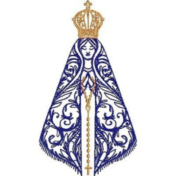 Embroidery Design Our Lady Aparecida Contoured 14 Cm