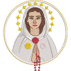 Embroidery Design Our Lady Of The Mystical Rose Medal 1