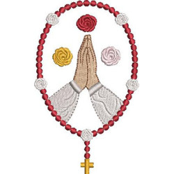Diseño Para Bordado Rosario Nuestra Señora De La Rosa Mística 2
