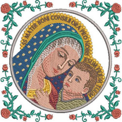 Diseño Para Bordado Medalla Nuestra Señora Del Buen Consejo 1