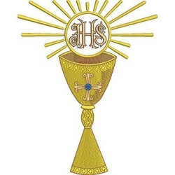 CHALICE WITH CONSECRATED HOST 24 CM