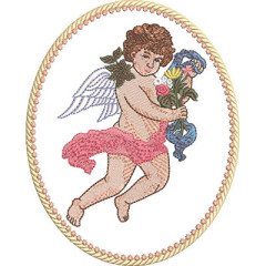 Embroidery Design Angel Medal 1..