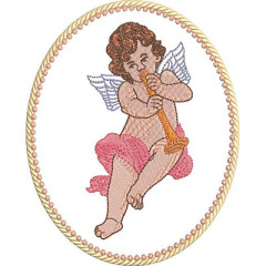 Embroidery Design Angel Medal 2..