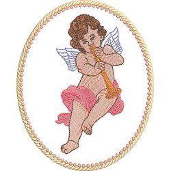 Embroidery Design Angel Medal 2