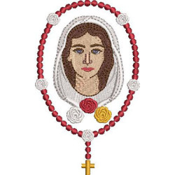 Embroidery Design Our Lady Of The Mystical Rose Rosary 3