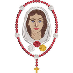 Embroidery Design Our Lady Of The Mystical Rose Rosary..