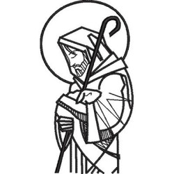 Diseño Para Bordado Jesus ​​buen Pastor Contorneado 15 Cm