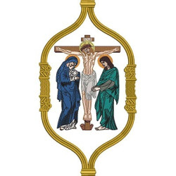 Matriz De Bordado Moldura 30cm Com Jesus Crucificado