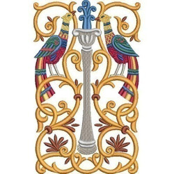 Matriz De Bordado Arabescos Com Pavões