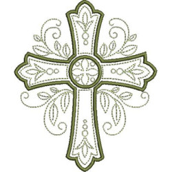 Embroidery Design Decorated Cross 298