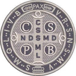 Matriz De Bordado Medalha De São Bento 11 Cm Verso