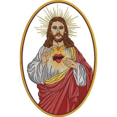 Matriz De Bordado Medalha Sagrado Coração De Jesus 26 ..