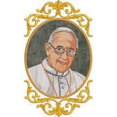 Matriz De Bordado Medalha Papa Francisco 33 Cm..
