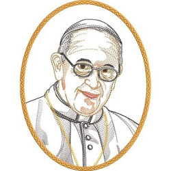 Embroidery Design Pope Francis Contoured