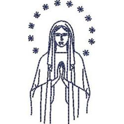 Matriz De Bordado Virgem Maria Contornada
