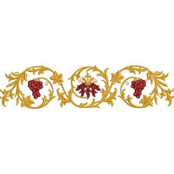 Matriz De Bordado Barrado Arabesco Com Uvas 30 Cm