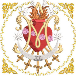 Embroidery Design Heart Of Divine Mercy 20 Cm