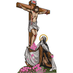 Matriz De Bordado Santa Terezinha Com Jesus Na Cruz